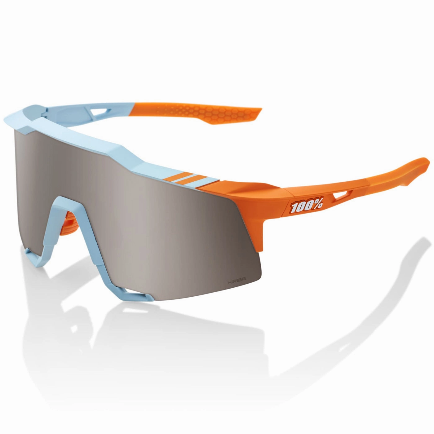 100% Speedcraft sunglasses - Soft Tact Two Tone HiPER Silver Mirror
