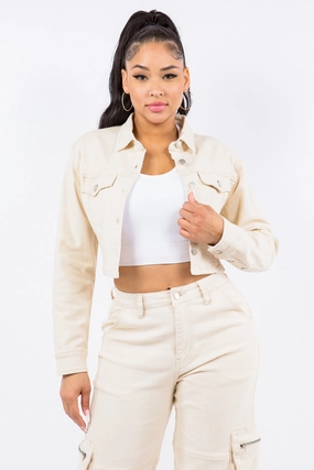 American Bazi Laced Back Cropped Jacket Special Surprise Sale