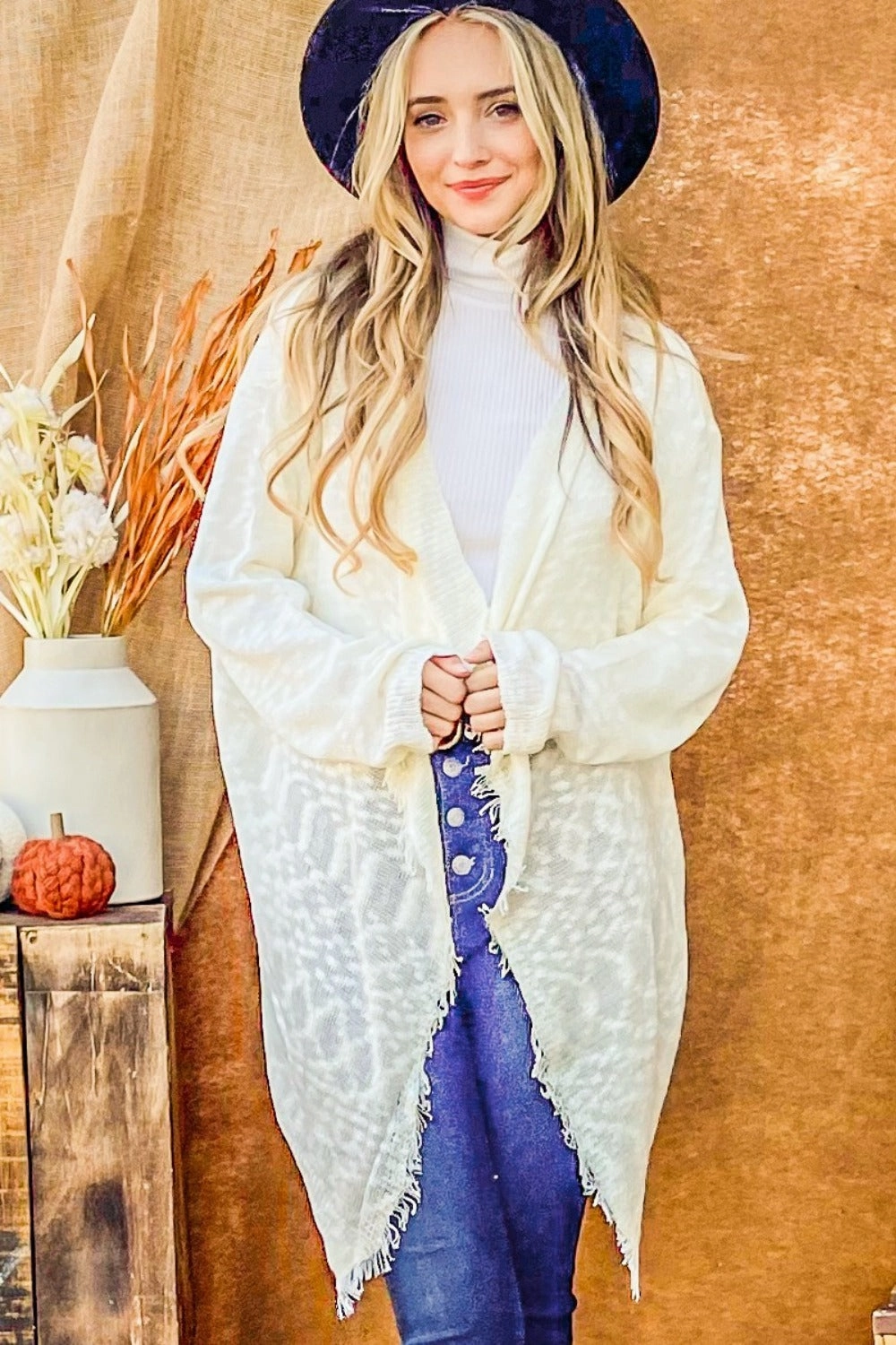 And The Why Textured Knit Fringe Hem Cardigan Trending Hot Picks