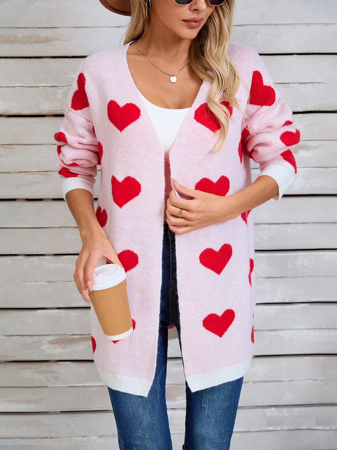 Special Price Today Shop Smart Deals Angel Wings Heart Open Front Long Sleeve Cardigan