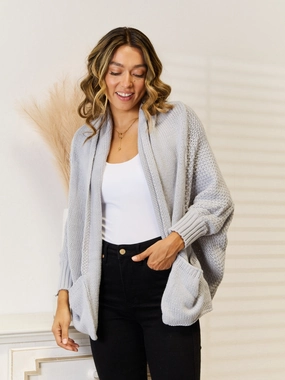 Save Today Event Big Sale Today Angel Wings Open Front  Cardigan With Pockets