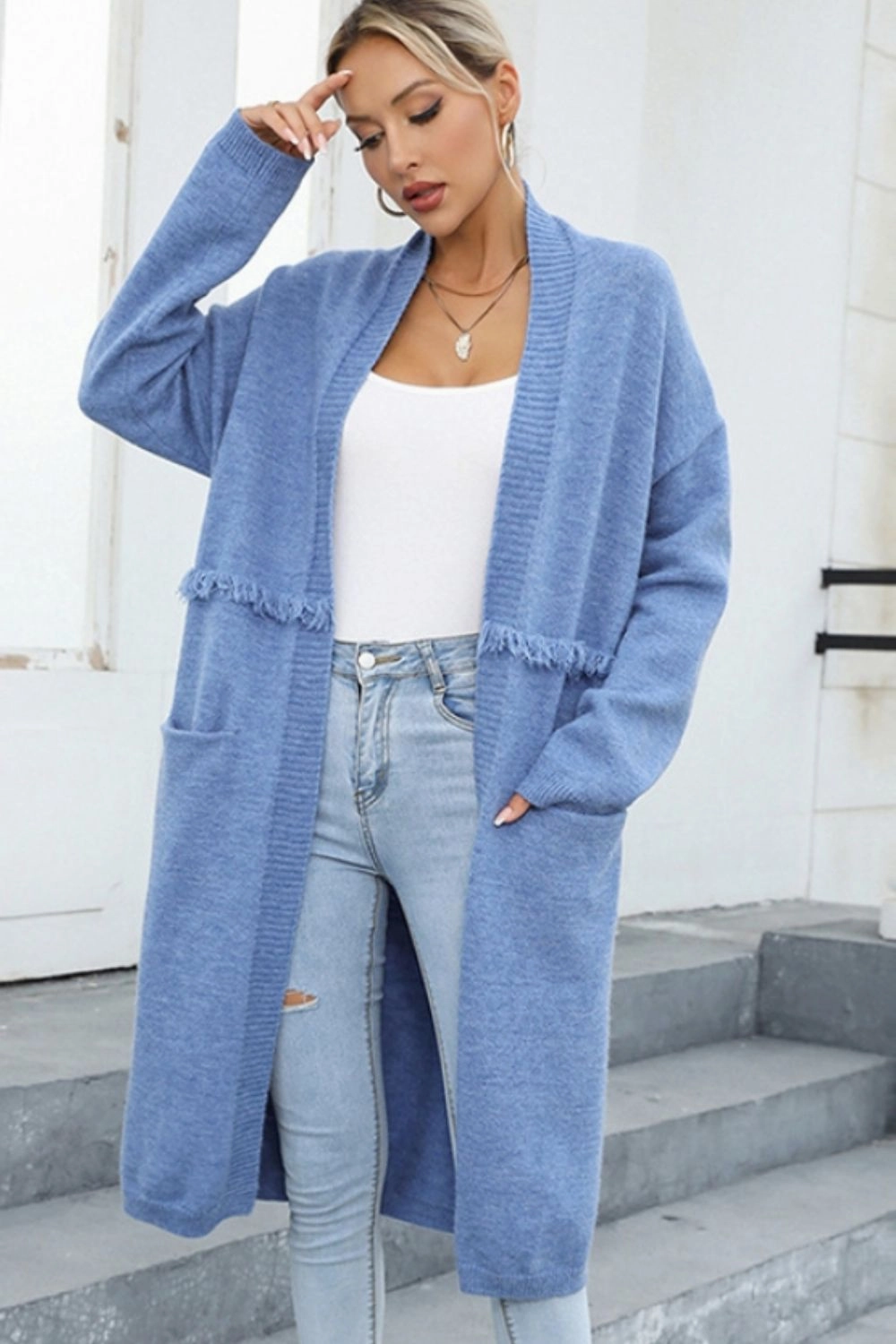Price Drop Alert Angel Wings Open Front Pocketed Cardigan