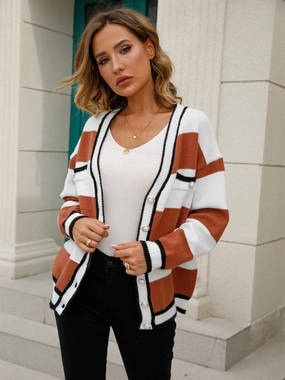 Special Price Offer Flash Deal Alert Angel Wings Striped Button Down Cardigan