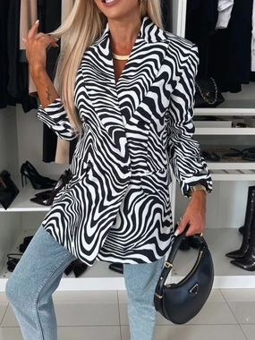 Animal Print Long Sleeve Blazer Shop Hot Deals Unmissable Deal Today