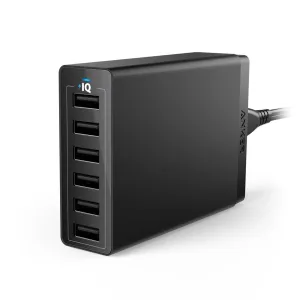 Today Only Savings Anker Powerport 6 -60W 6 Port Usb Charger - Black