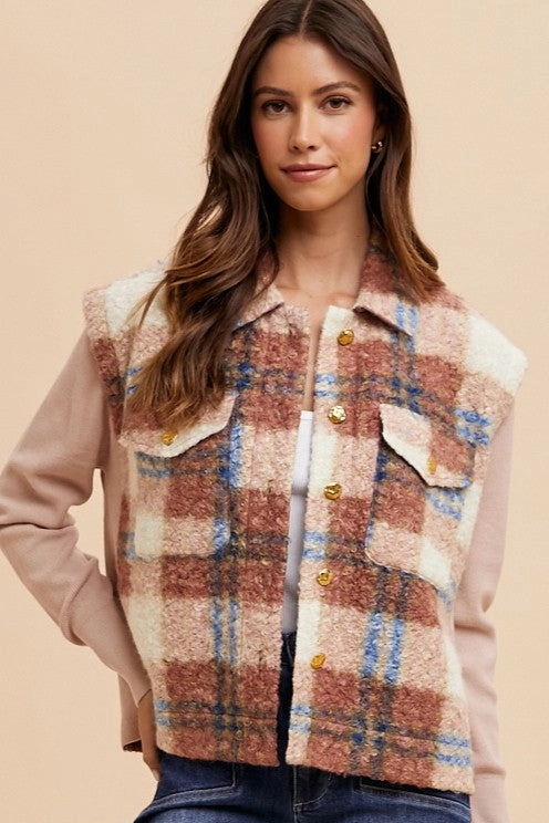 Mega Sale Now Exclusive Online Offer Annie Wear Faux Fur Plaid Button Up Jacket
