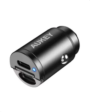 Limited Time Offer Aukey Cc-A4 Dual Port Usb-C 30W Pd Car Charger