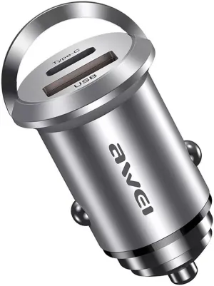 Awei C-708 Pd 45W Usb   Type-C / Usb-C Mini Car Charger Daily Clearance Deal