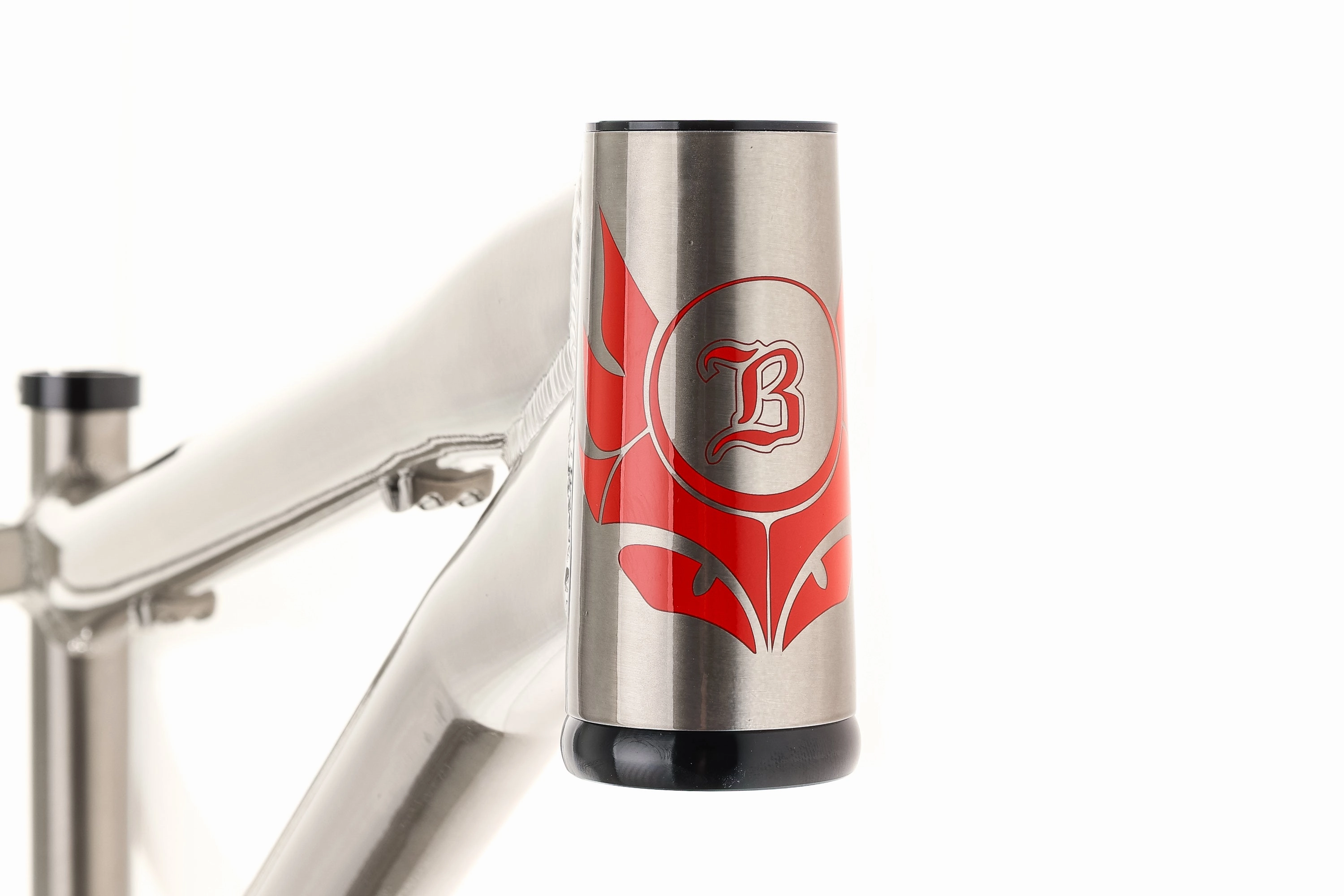 Banshee Amp Dirt Jumper Frameset - Long, Raw With Red Decals