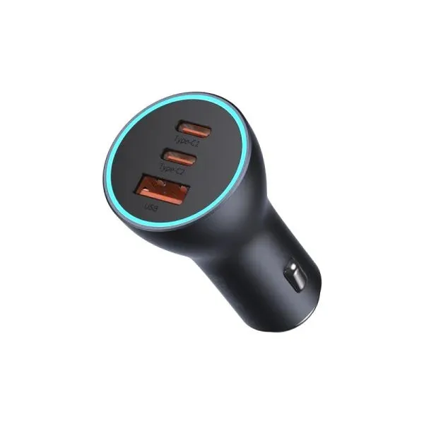 Baseus 65W Golden Contactor Pro Triple Fast Charging Car Charger Usb   Dual Type-C Dark Gray Limited Time Offer