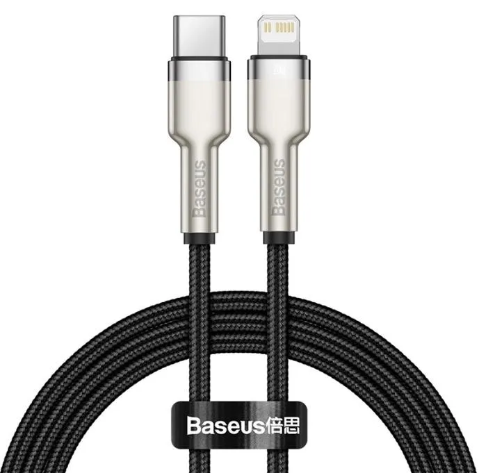 Exclusive Online Offer MustHave Clearance Baseus Cafule Series Metal Data Cable Type-C To Ip 20W 1M Black