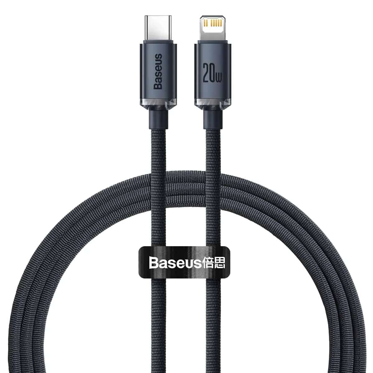 Baseus Crystal Shine Series Fast Charging Data Cable Type-C To Iphone 20W 1.2M Black Clearance Sale Daily Hot Deal