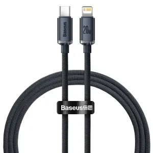 Baseus Crystal Shine Series Fast Charging Data Cable Type-C To Iphone 20W 1.2M Black Clearance Sale Daily Hot Deal
