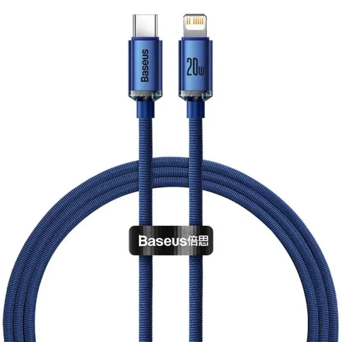 Online Deal Frenzy Baseus Crystal Shine Series Fast Charging Data Cable Type-C To Iphone 20W 1.2M Blue