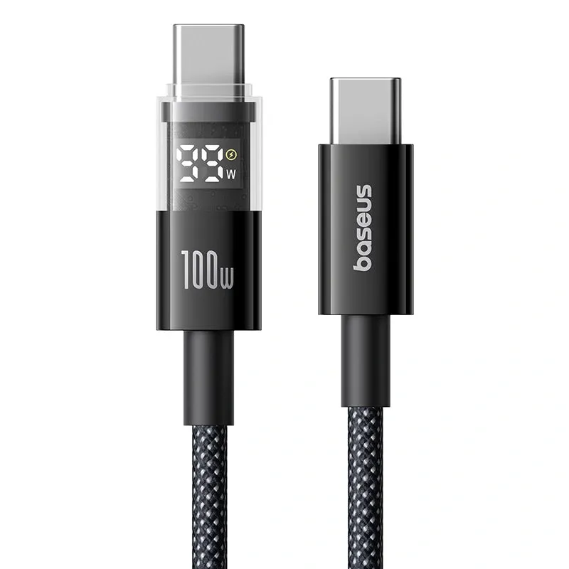 Baseus Display 2 100W Type-C To Type-C Fast Charging Data Cable Cosmic Black 1M Special Price Today