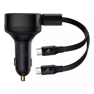 Baseus Enjoyment Retractable 2-In-1 Car Charger C C 33W Todays Hot Savings Price Drop Frenzy