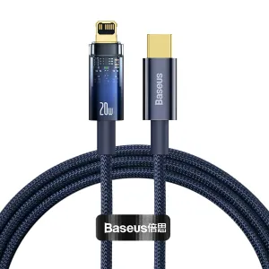 Best Deal Alert Baseus Explorer Series Auto Power-Off Fast Charging Data Cable Type-C To Iphone 20W 1M Blue