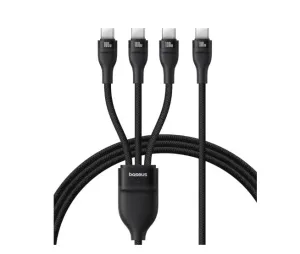 Clearance Alert Now Baseus Flash Series 3 One-For-Three Fast Charging Cable Type-C To C C C 100W 1.5M Black