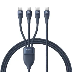 Baseus Flash Series 3 One-For-Three Fast Charging Cable Type-C To C C C 100W 1.5M Blue Limited Time Sale