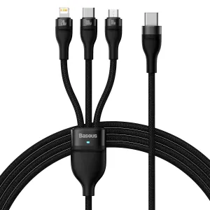 Baseus Flash Series  One-For-Three Charging Cable Type-C To M L C 100W 1.5M Black Shop Hot Picks Limited Offer Alert