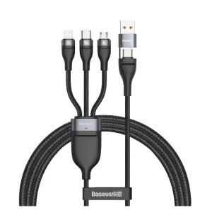Grab Save Today Baseus Flash Series  Two For Three Charging Cable U C To M L C 100W 1.2M Black