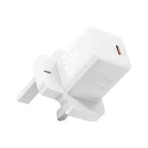 Baseus Gan5 30W Type-C Mini Fast Charger Uk Plug White Trending Hot Deal