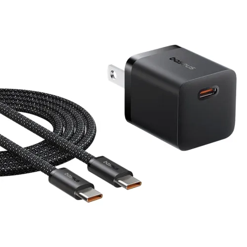 Baseus Gan5 Fast Charger (Mini) 1C 25W Us Black With Type C Cable Hot Clearance Now