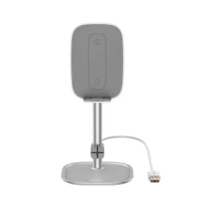 Baseus Literary Youth Desktop Bracket With Wireless Charging - Silver MustShop Sale Special Price Today