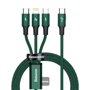 Baseus Rapid Series 3-In-1 Fast Charging Data Cable Type-C To M L C Pd 20W 1.5M Green Dont Miss Big Savings Limited Offer Alert