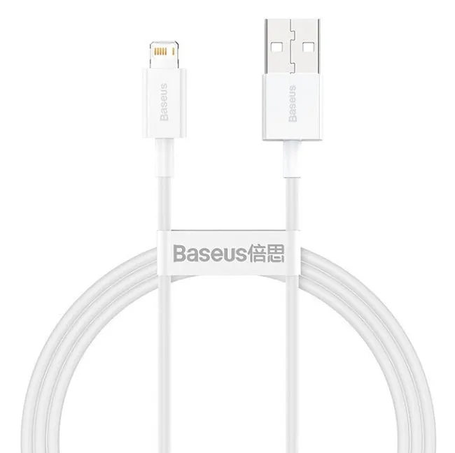 MustHave Clearance Baseus Superior Fast Charging Data Cable Usb To Lightning 2.4A 1.5M - White