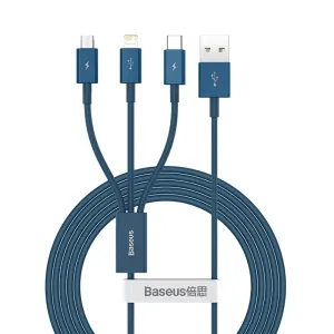 Limited Edition Offer Flash Sale Alert Now Baseus Superior Series Fast Charging Data Cable Usb To M L C 3.5A 1.5M Blue