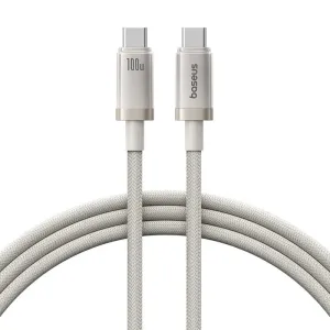 Today Only Hot Pick Limited Stock Hot Deal Baseus Titanium Alloy Fast Charging Cable Type-C To Type-C 100W 2M Galaxy Titanium Gold