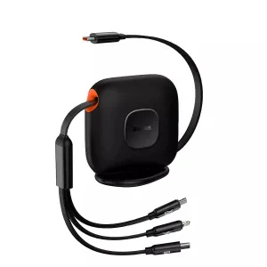 Baseus Traction Series Retractable 3-In-1 Fast Charging Cable Desktop Organizer Type-C To M L C 100W 1.7M GiftWorthy Sale