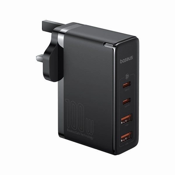 Price Drop Alert Hot Offer Inside Baseus Gan5 Pro 100W 4 Port Fast Charger 2 Type-C   2 Usb-A Uk Plug With 100W Fast Charging Data Cable Type-C (20V/5A) 1M Black