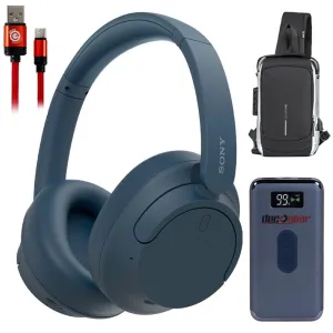 Sony Wireless Noise Cancelling Headphone, Midnight Blue, Refurb.  Accessories Bundle Shop Hot Deals