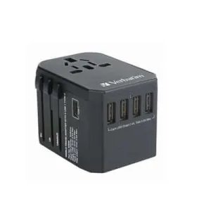 Verbatim 65686 4 Usb And 1 Type C Ports Travel Adapter Surprise Discount Today Instant Discount