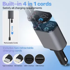 4 In 1 Retractable Car Charger GiftWorthy Sale Hot Sale Alert
