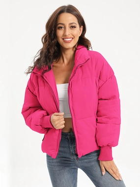 Zip Up Turtleneck Long Sleeve Puffer Jacket Instant Savings Deal Flash Sale Alert