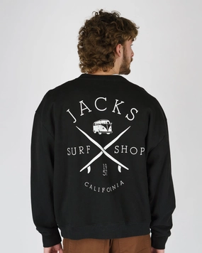 Surprise Discount Today Bus Stop Heavyweight Crewneck - Black