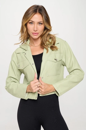 Grab Save Today Coalition La Snap Down Cropped Hooded Jacket