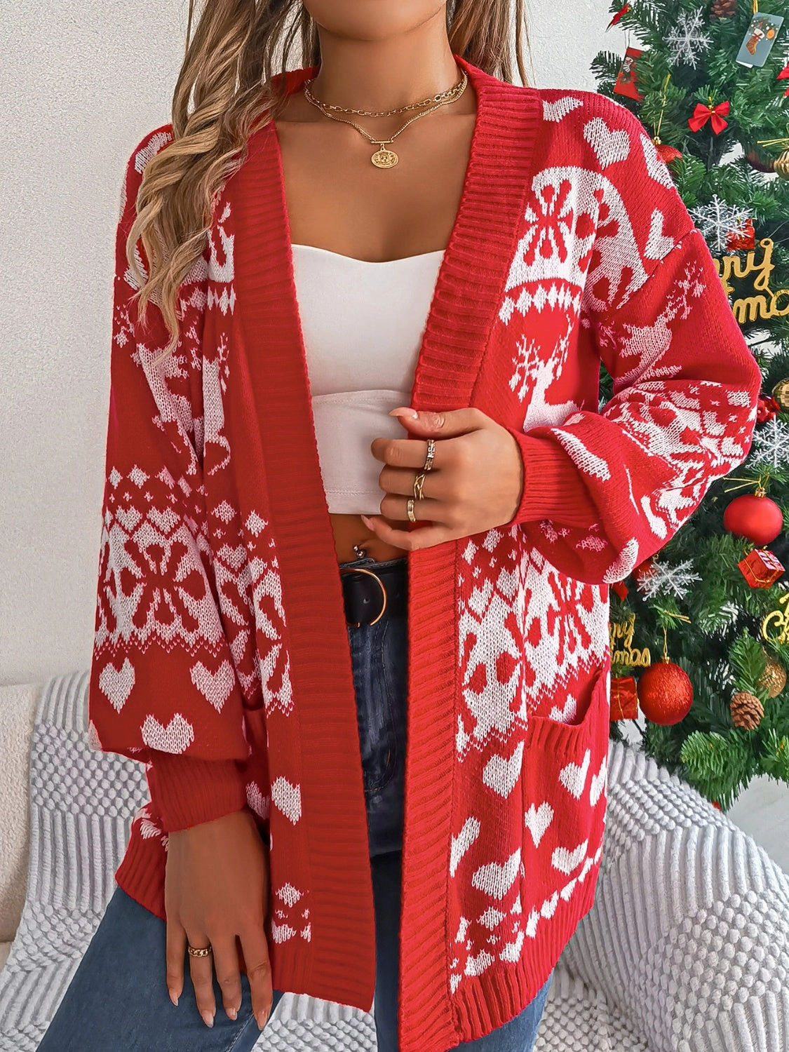 Pocketed Open Front Long Sleeve Cardigan Grab It Now Save Big Today