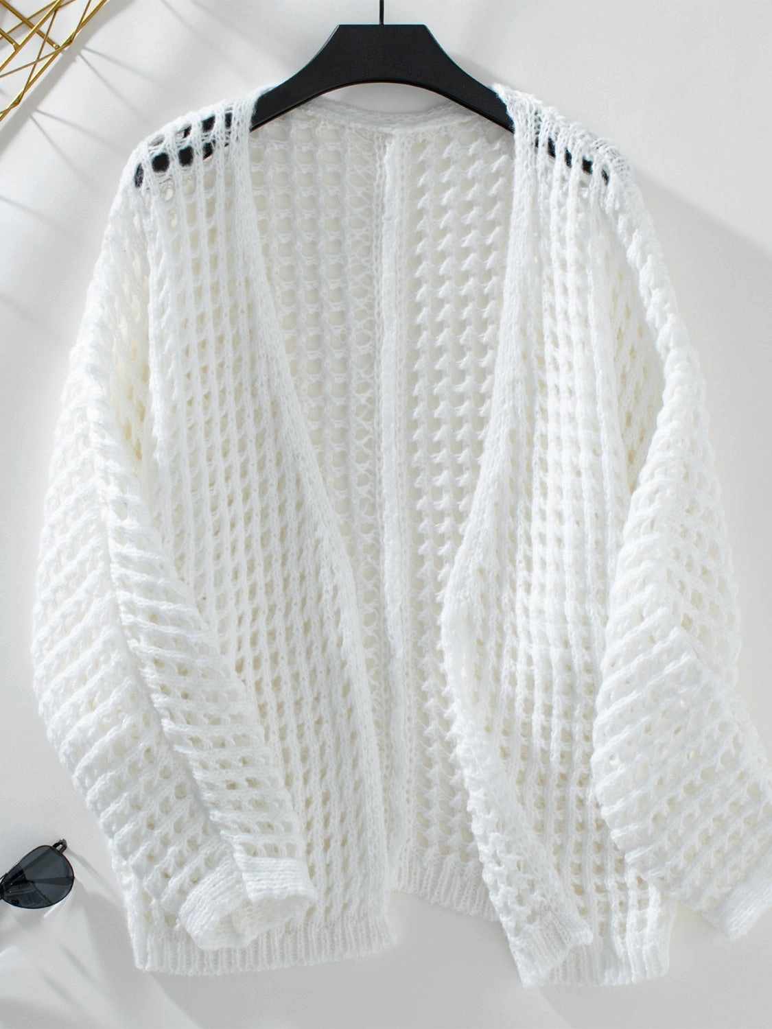 Unmissable Deal Today Openwork Open Front Long Sleeve Cardigan