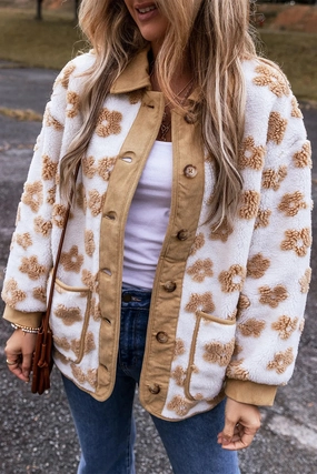 Flash Sale Now Flower Button Up Long Sleeve Jacket