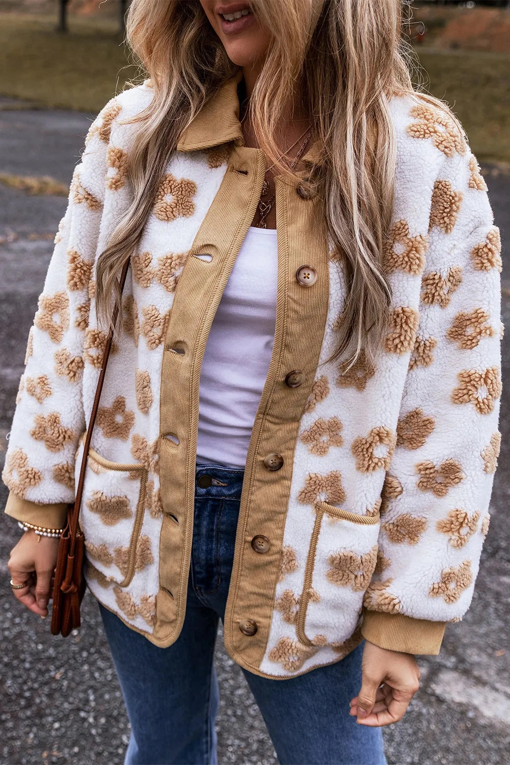 Clearance Sale MustHave Clearance Flower Button Up Long Sleeve Jacket