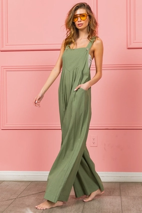 Bibi Ruched Wide Leg Overalls With Pockets Shop Today Save Today Only Special