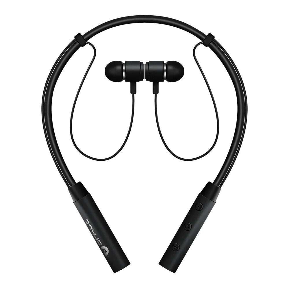 Space Move Wireless Neckband Earphones - Black Instant Hot Deal