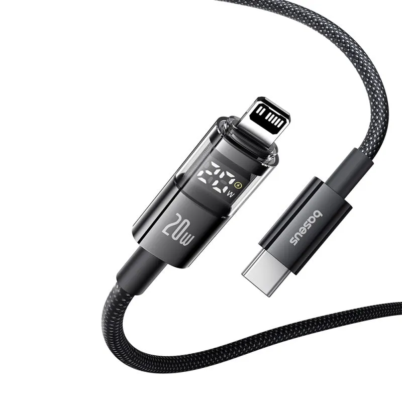 Baseus Display 2 20W Usb-C To Ip Fast Charging Data Cable Cosmic Black 1M Clearance Sale Now