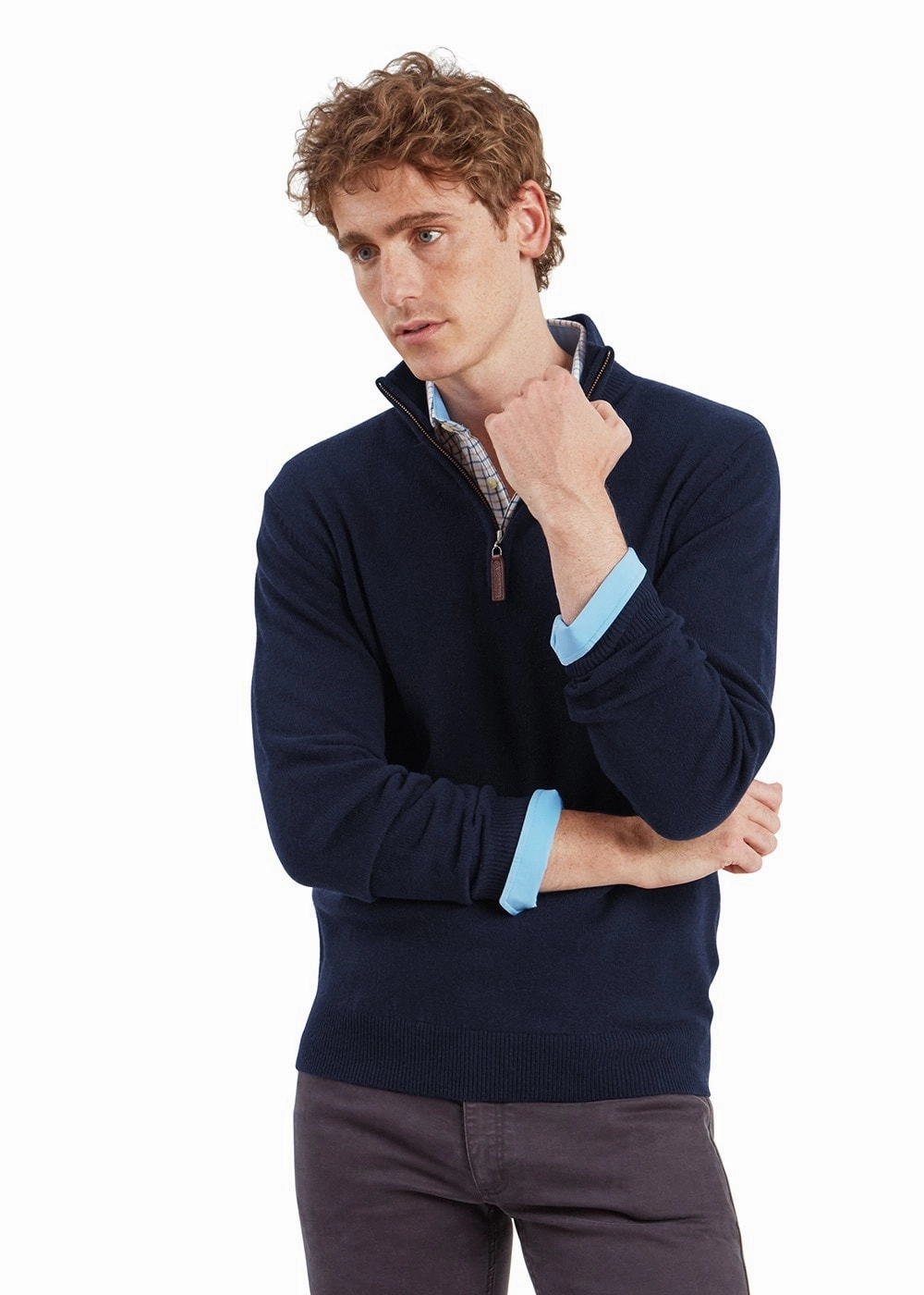 Lewis Lambswool 1/4 Zip Jumper Last Chance Steal