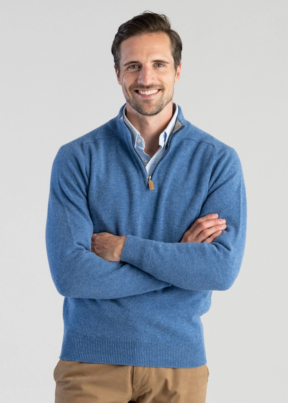 Best Seller Discount Lambswool 2 Ply Zip Neck