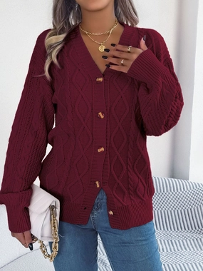 Cable-Knit Long Sleeve Cardigan Today Only Special Today Only Hot Pick